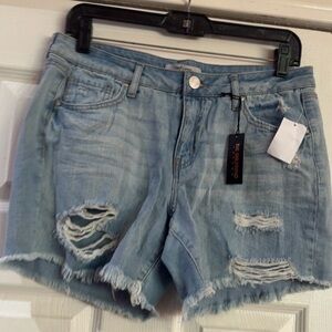 Charlotte Russe Light Blue Distressed Jean Shorts